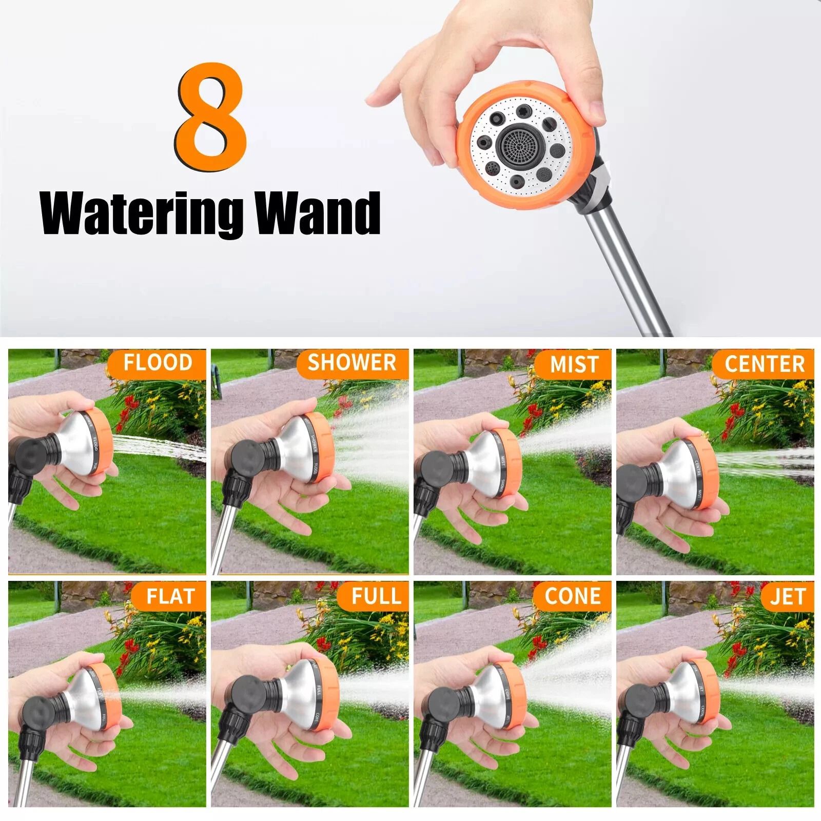 Durable Heavy Duty Watering Wand, Garden Hose, Spray Patterns, Nozzle Sprayer