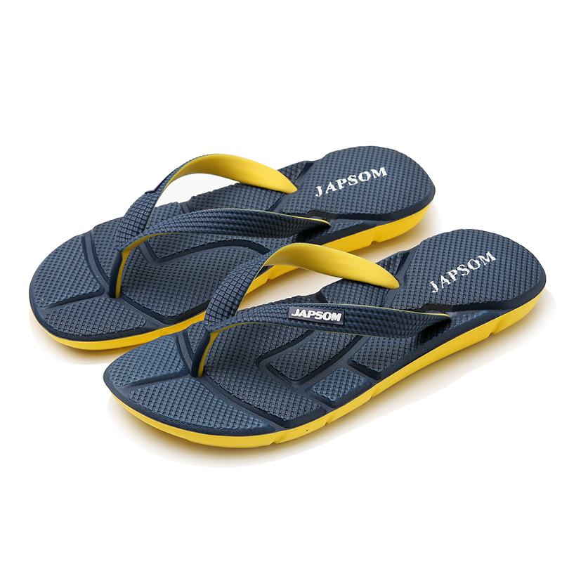 Non-Slip Flat Bathroom Slippers for Men, Summer Hot Selling Blue Flip-Flops, Plus Comfort Massage Men's Slippers