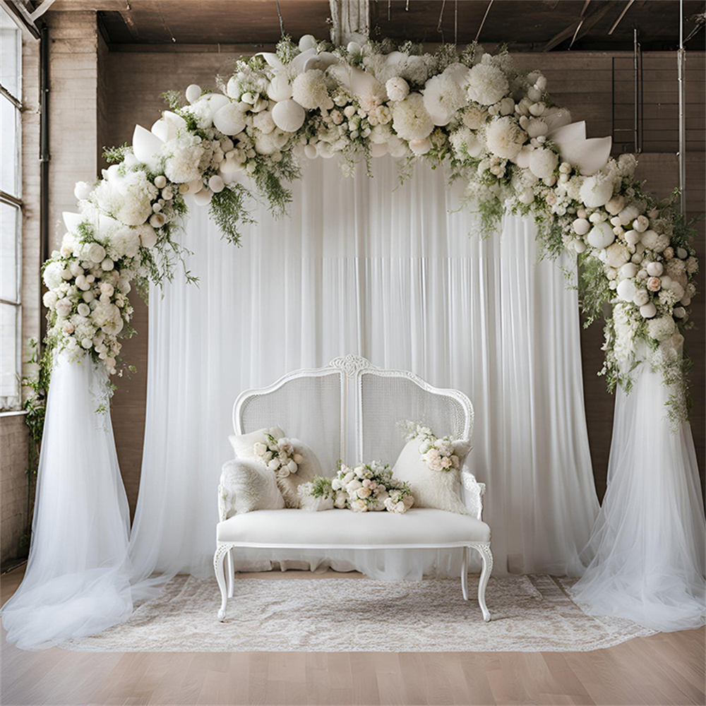 Sheer Wedding Backdrop Curtains for Baby Shower Photography Party Decor
