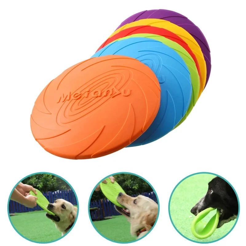 Durable Dog Flying Disc Silicone Dog Toy for Fetch and Training