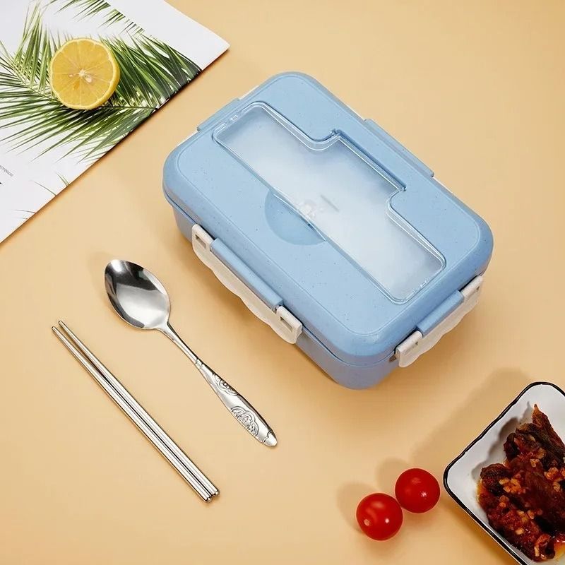 Professional 37 oz Microwavable Bento Lunch Box with Utensils