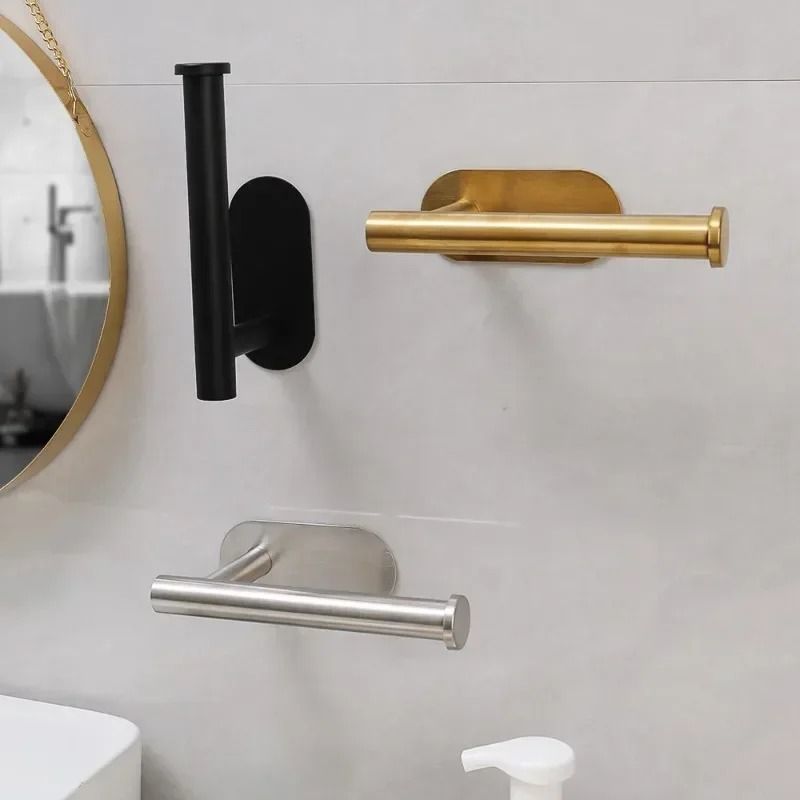 Self-Adhesive Stainless Steel Toilet Paper Holder | Premium No-Drill Wall Mount Tissue Dispenser