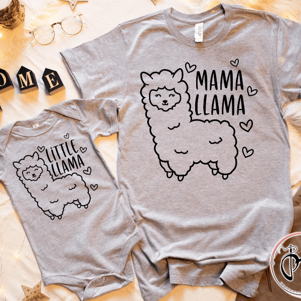 Mommy and Me Mama Llama Matching Shirts Set