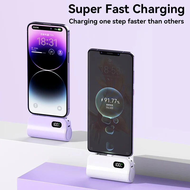 Mini Capsule Ultra High Power Wireless Fast Charging Power Bank