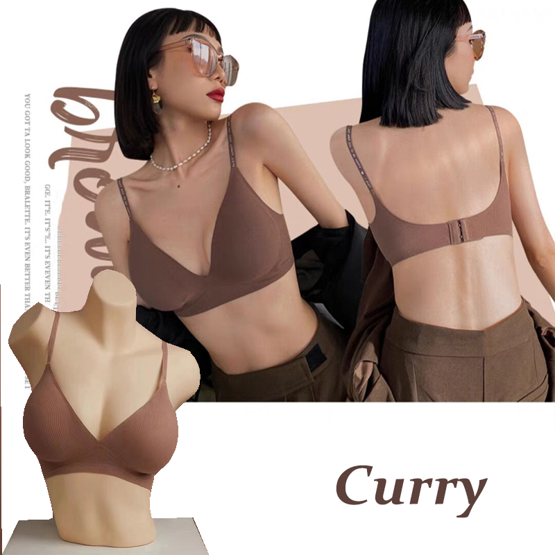 Women Sexy Seamless Bras Deep V Neck Bralette Sexy Lingerie Letter Strap Tops Push Up Underwear Wireless Brassiere