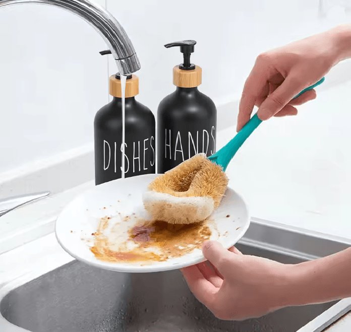 Black Kitchen Soap Dispenser Set