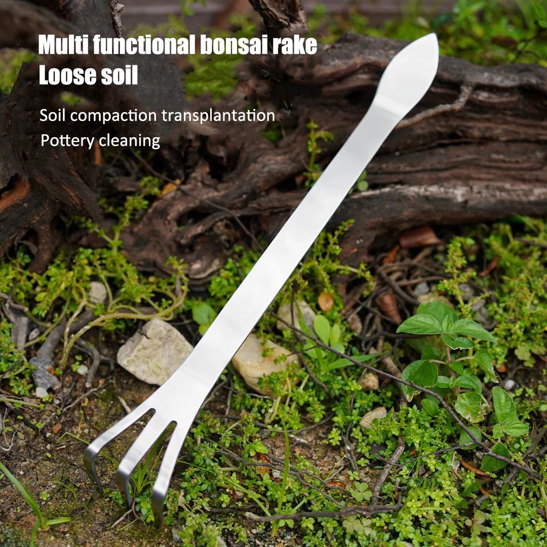 3-Tine Garden Hand Rake and Hand cultivator for Soil Loosening and Weed Removal