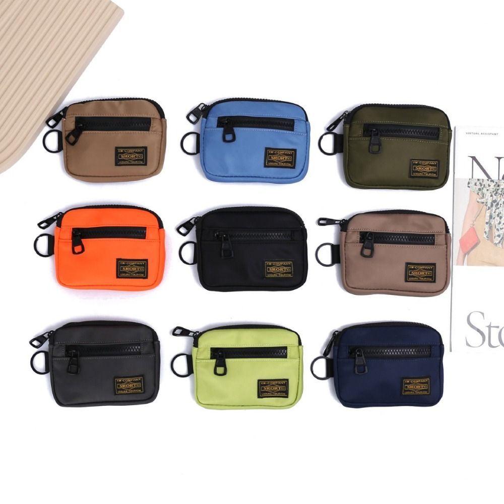 Casual Coin Purse for Women & Men, Canvas Zipper Short Wallet, Retro Key Holder, Small Money Bag