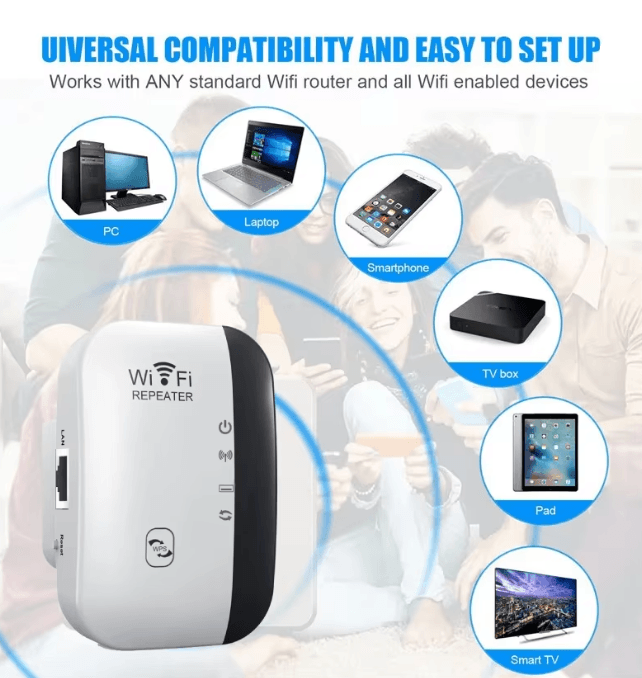 NetBoost 300Mbps WiFi Repeater Wireless Range Extender Signal Amplifier