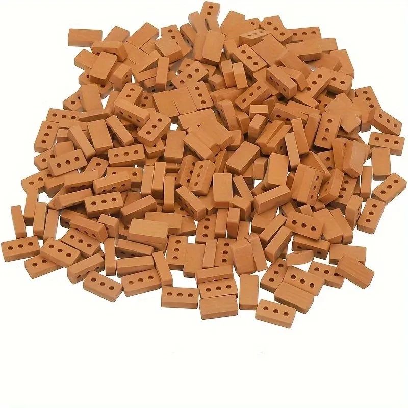 100-Piece Mini Clay Bricks for Dollhouse Decor, Dioramas & Architecture Models