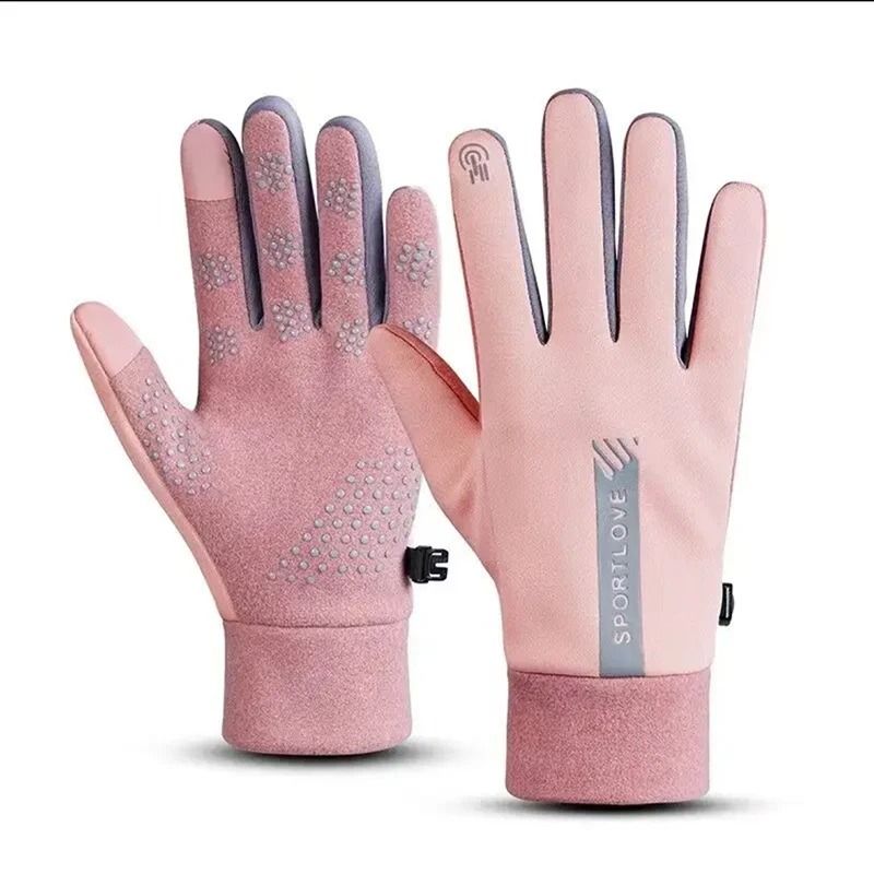 Women Autumn Winter Waterproof Anti Slip Cycling Gloves