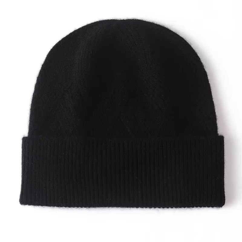 100% Pure Cashmere Knitted Women's Winter Hat Soft Warm Fashion Cap