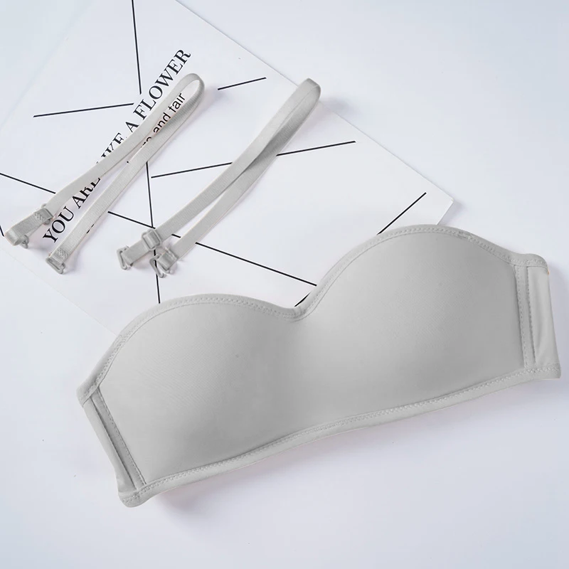 Women Invisible Bra Strapless Bralette, 1/2 Cup Women's Underwear, Seamless Party Wedding Sexy Lingerie