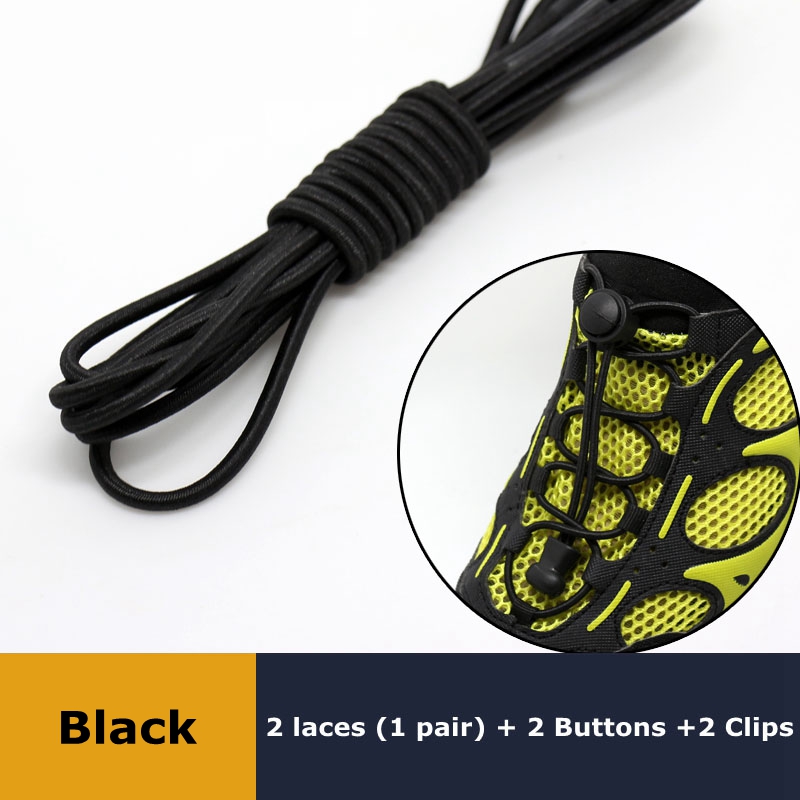 Elastic No Tie Shoelaces, Quick Rubber, Sneakers, Lazy Laces, Round Shoestrings, Stretching Lock