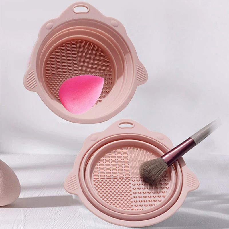 Makeup Brush Cleaner and Cleaning Bowl Set for Wet and Dry Makeup Tools