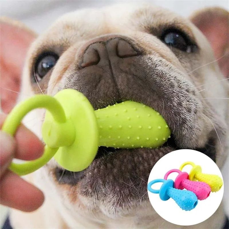 Rubber Dog Pacifier Chew Toy for Puppies & Small Pets