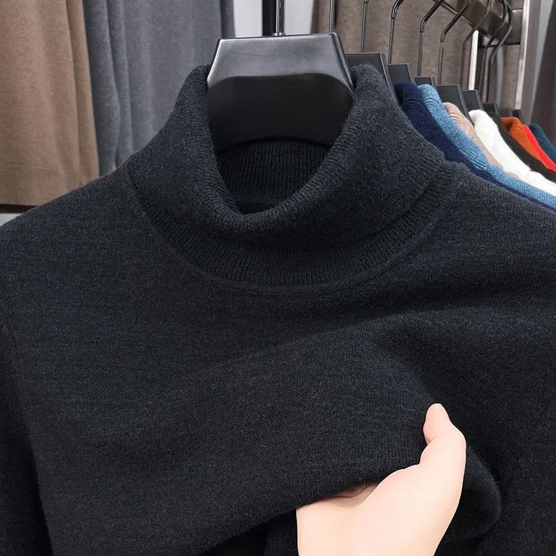 Mens Slim Fit Turtleneck Sweater Anti Pilling Knit Pullover