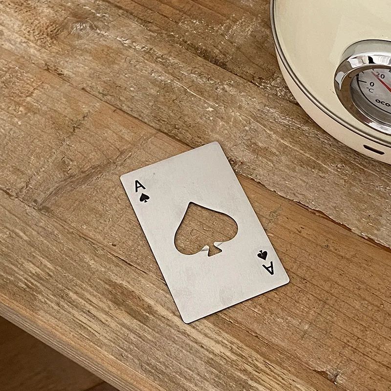 Personalized Ace of Spades Credit Card Bottle Opener, Stainless Steel Poker Card Opener