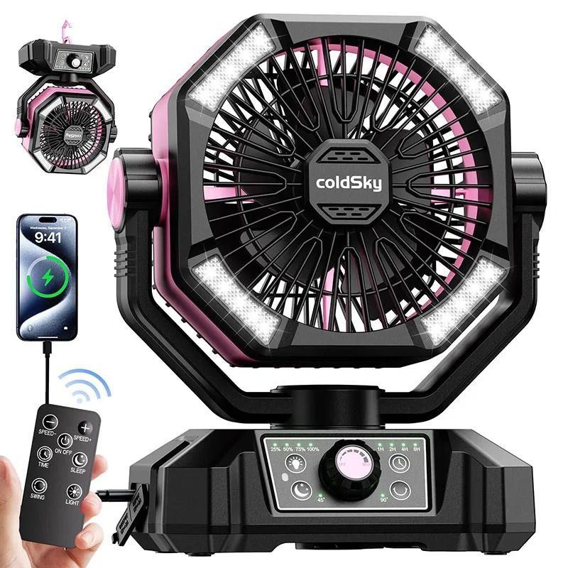 20000mAh Battery Camping Fan with LED Lantern
