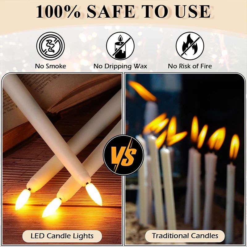 Flameless LED Taper Candles Set with Flickering Light