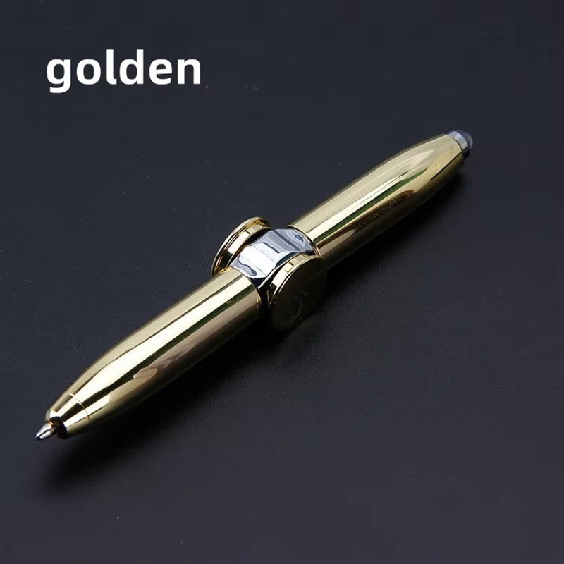 Luminous Gyro Pen Multifunctional Decompression Fidget Spinner LED Light Ballpoint Pen Metal Gift Toy
