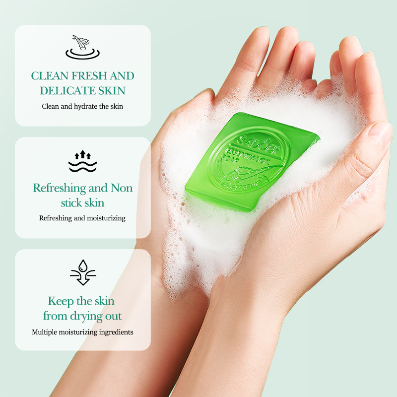 Aloe Facial Soap, Hydrating Face Wash Foam, Moisturizing Facial Cleanser, Oil Control Body Bathing Handmade Soap