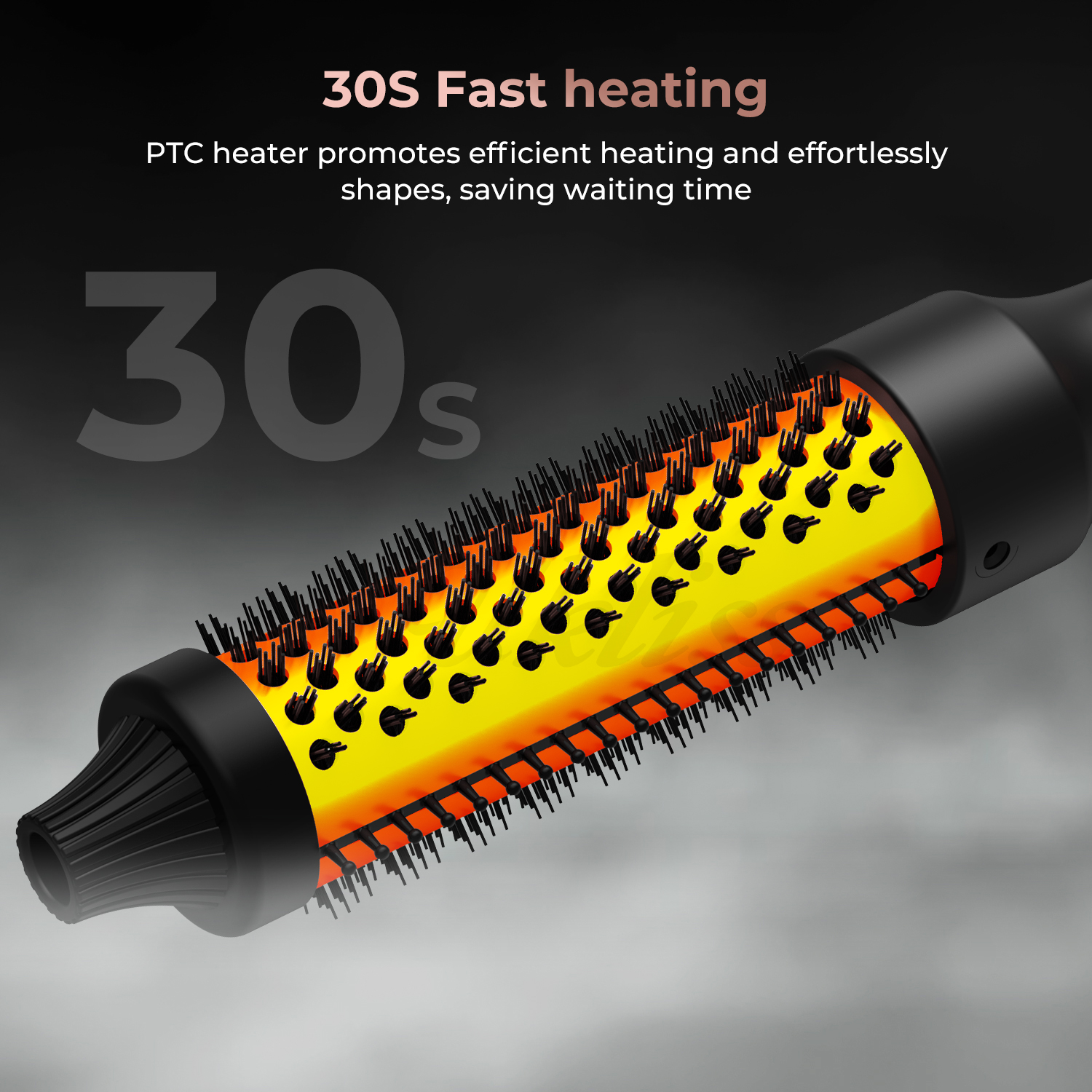 Thermal Brush, Ceramic Hair Curler Volumizing Brush Round Heated Curling Iron Brush