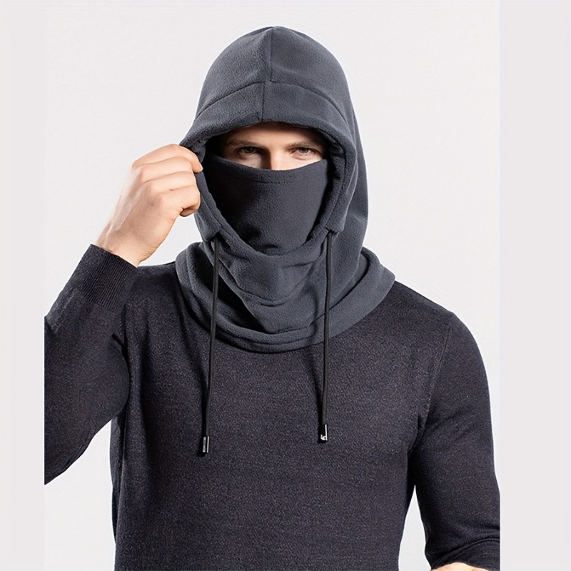 Outdoor Winter Thermal Neck Warmer Balaclava Face Mask Fleece Hood Hat Snood Windproof Keep Warm Cycling Cap