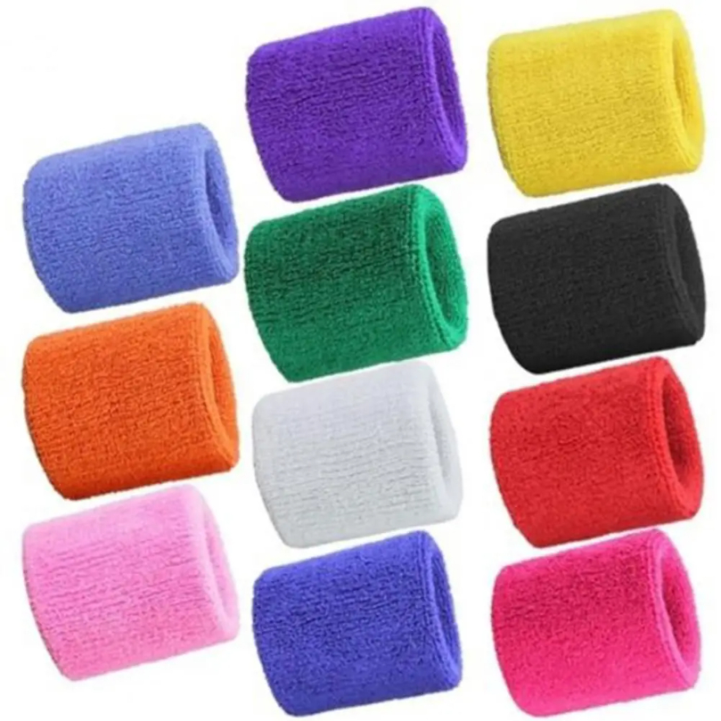 2Pcs Tennis Sports Wristband, Volleyball Gym Sweatband, Elastic Brace Support, Towel Bracelet Quick Dry