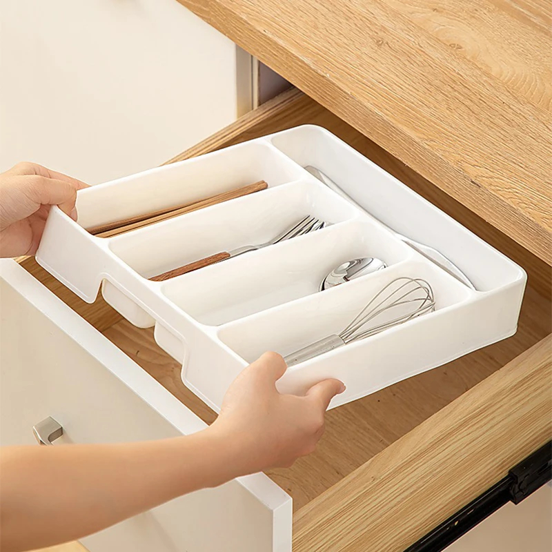Kitchen Drawer Organizer – Divided Storage Box for Tableware, Chopsticks, Forks, Knives