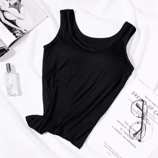 Womens Tank Top with Built In Bra Padded Slim Fit Summer Vest