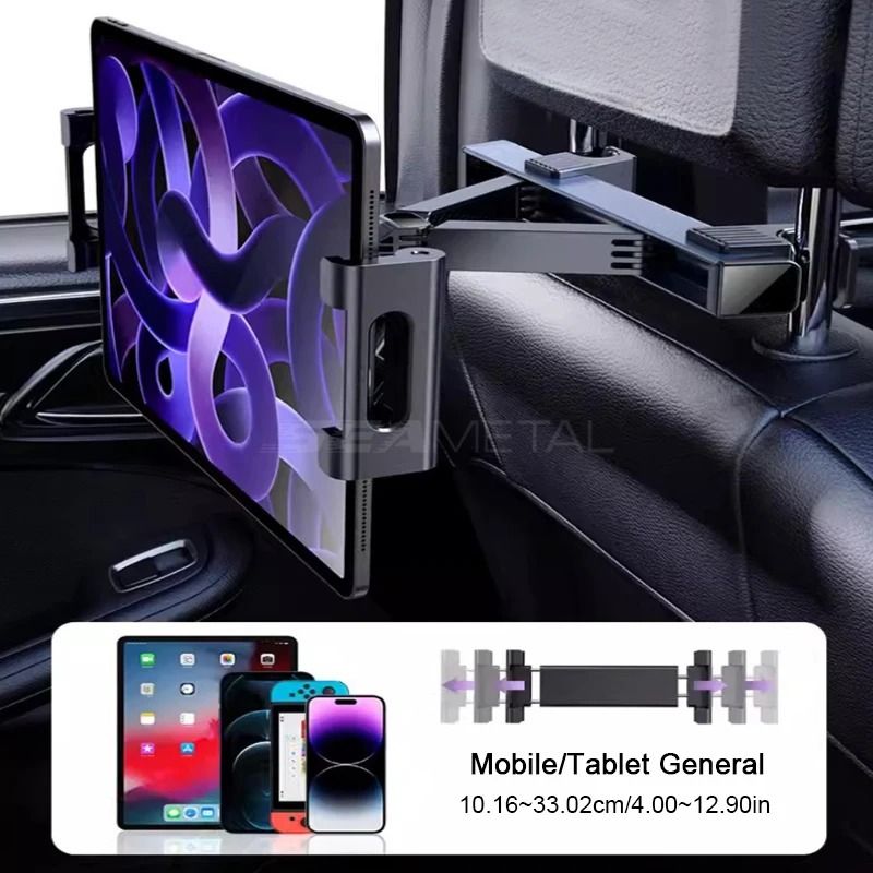 Telescopic Car Headrest Mount – Anti-Shake Tablet and Phone Holder