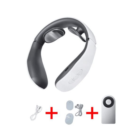 Electric Neck Shoulder Pulse Massager with Heat Adjustable Cervical Pain Relief Device