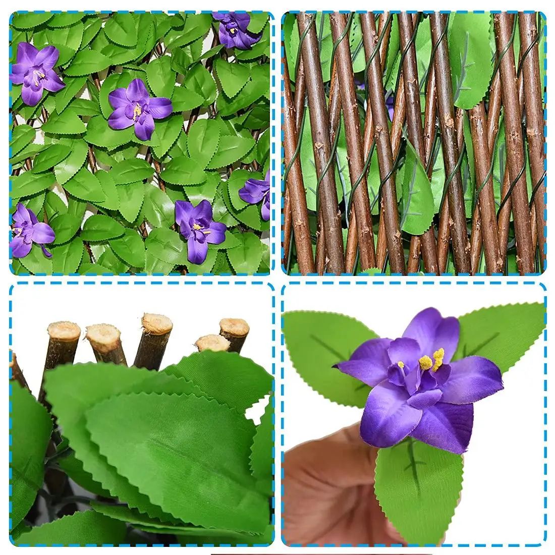 Expandable Artificial Ivy Privacy Screen Fence for Balcony & Garden Trellis Decor