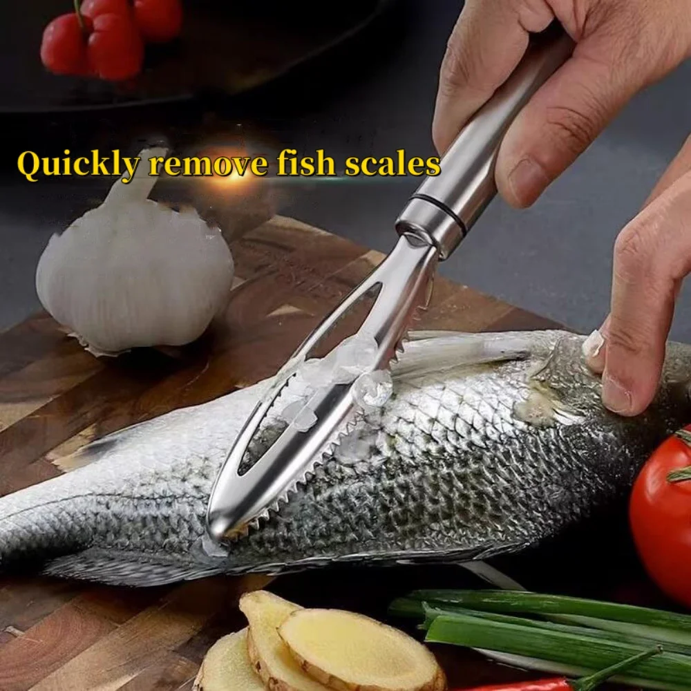 Stainless Fish Scales Scraping Graters, Fast Remove Cleaning Peeler, Scraper Bone Tweezers Tool for Kitchen Accessorie