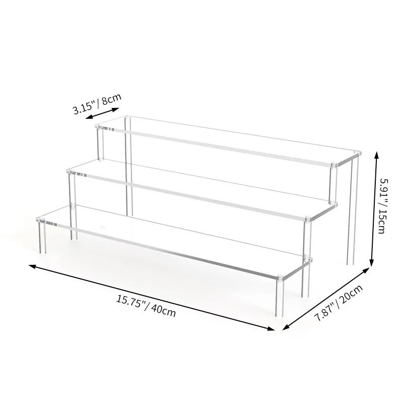 Multi Layer Acrylic Display Stand Transparent Trapezoid Shelf