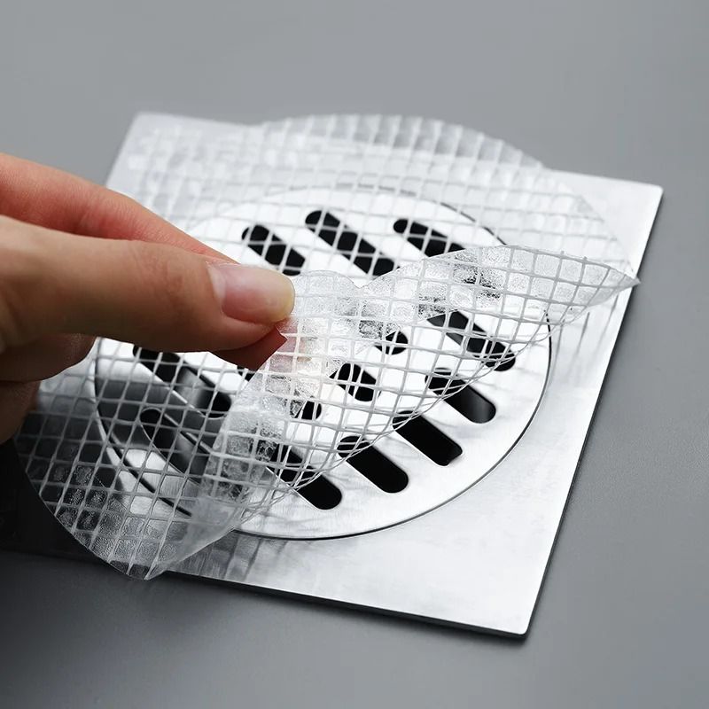 Disposable Shower and Sink Drain Hair Catcher Mesh Sticker Set