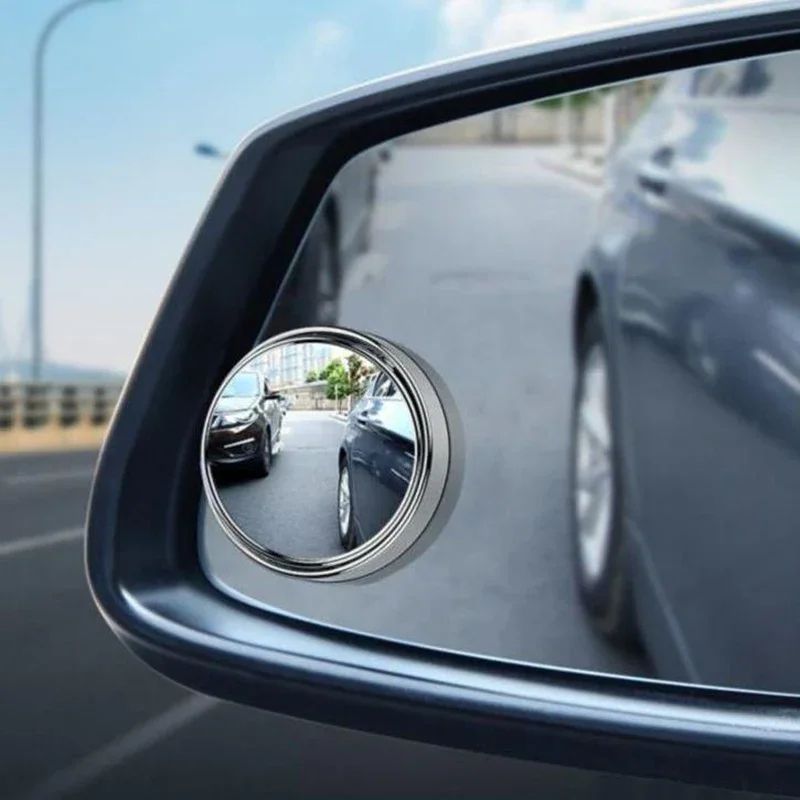 SafeView 2-Pack 360° Convex Blind Spot Mirrors – Wide Angle Adjustable Car Rearview Safety Mirrors