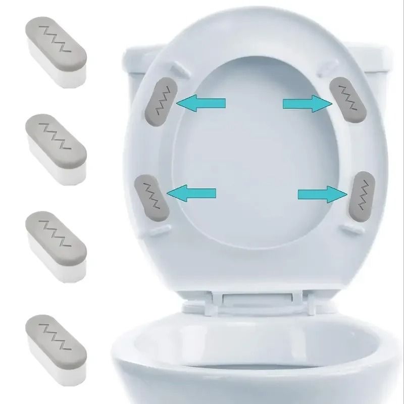 Toilet Seat Bumper Pads with Strong Adhesive 4 Piece Set