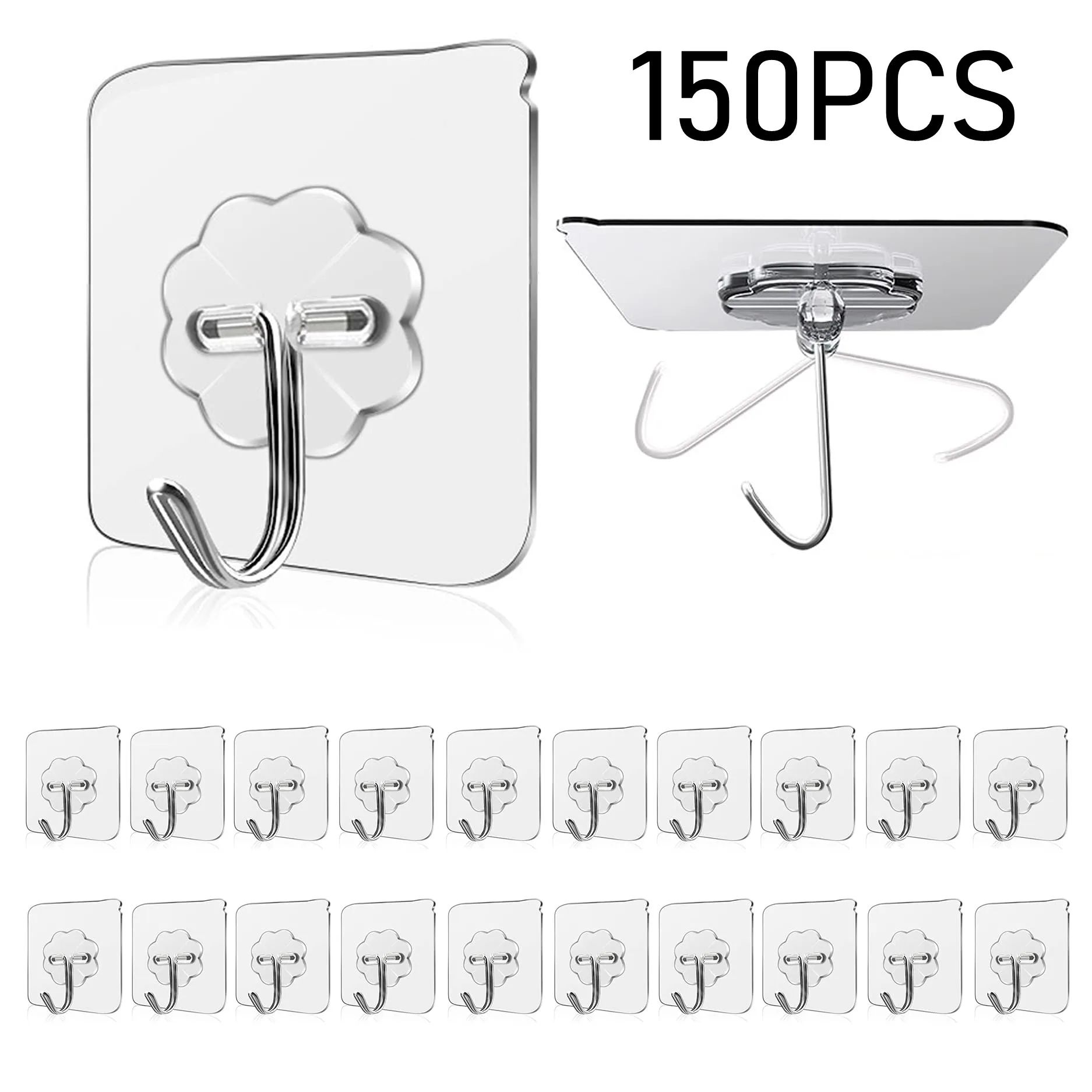 Waterproof Self Adhesive Wall Hooks Heavy Duty Sticky Hooks