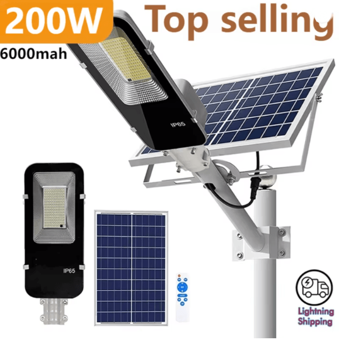 PowerBeam 200W Solar Street Light for Garage and Garden