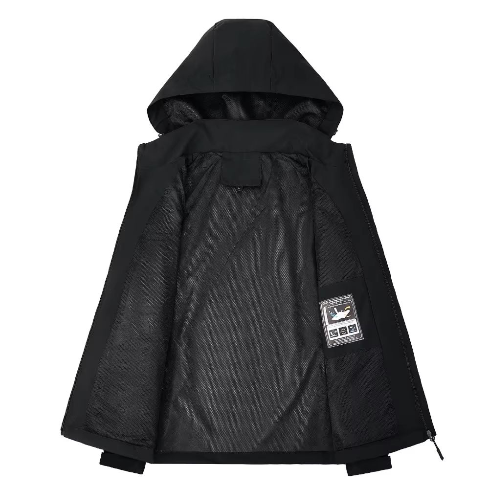 Mens Waterproof Rain Jacket Lightweight Hooded Raincoat in Plus Sizes for Hiking