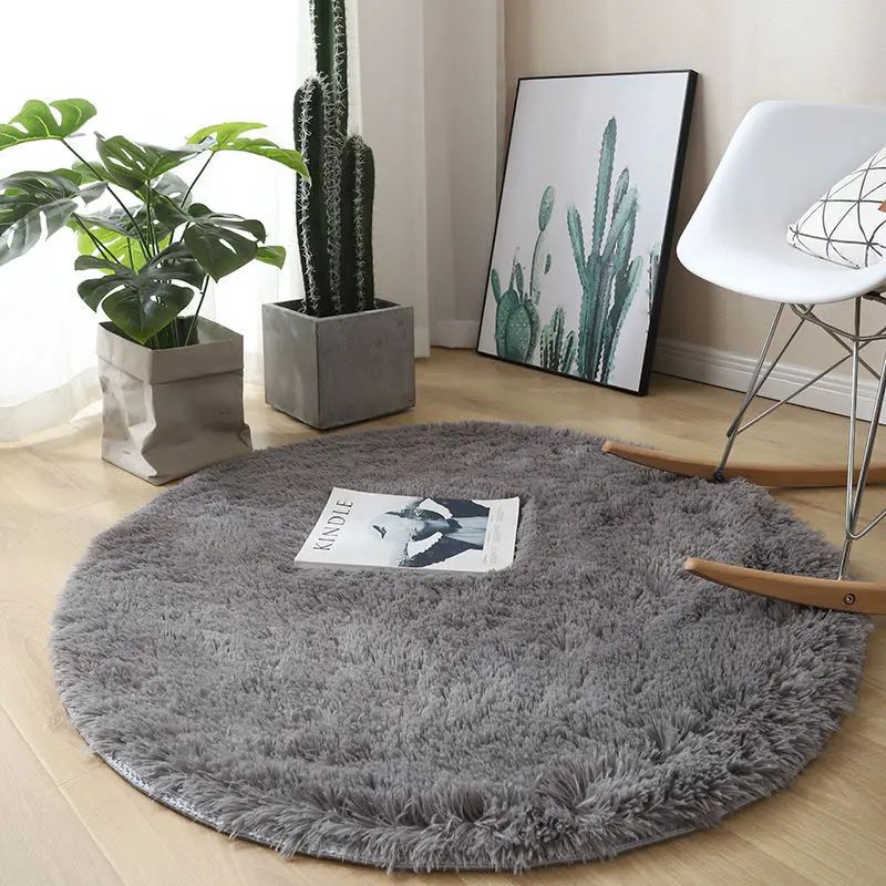 Soft Fluffy Round Plush Rug Carpet for Living Room