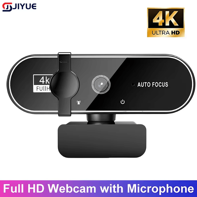 4K Webcam with Autofocus and Built-In Microphone for PC Computer Laptop