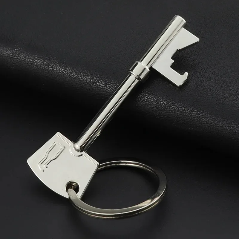 Portable Key Bottle Opener, Beer Bottle Can Opener, Hanging Ring Keychain Kitchen Tool Simulated Metal Key Opener
