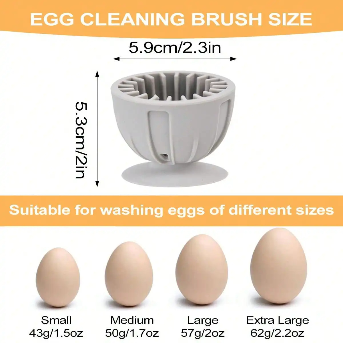 Silicone Egg Washer Machine Tool, Reusable Egg Cleaner Brush for Fresh Eggs