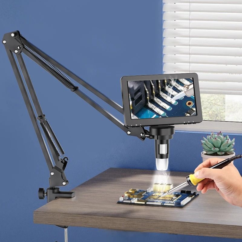 RIEVBCAU Flexible Adjustable Metal Microscope Arm Stand – Heavy Duty Cantilever Bracket