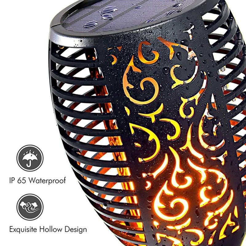 Solar Flame Lights Outdoor, Waterproof LED Torches for Garden & Yard, Perfect for Halloween Decorations