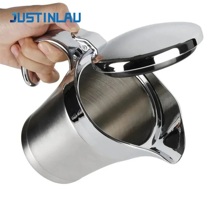 Premium Double-Insulated Stainless Steel Gravy Jug – Thermal Sauce Pot with Hinged Lid