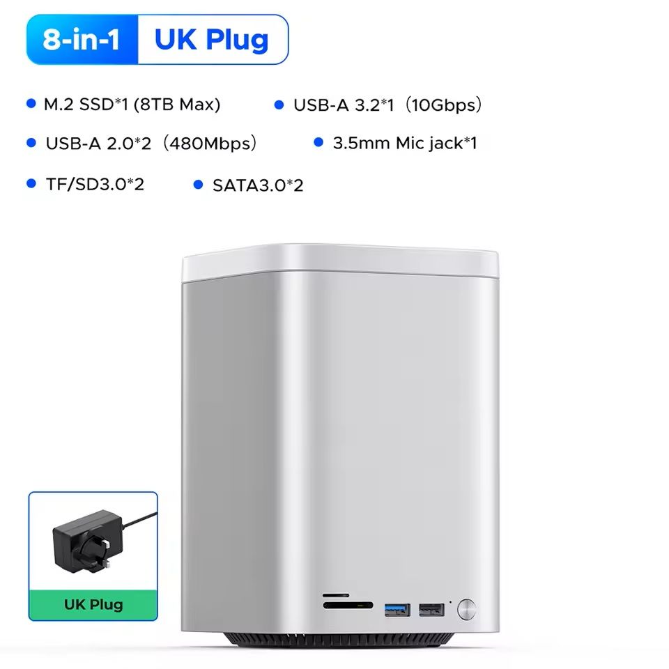 Mini Tower Dock with RAID SSD Case USB 32 Hub 10Gbps Speed